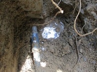 水栓柱下給水管漏水修理工事